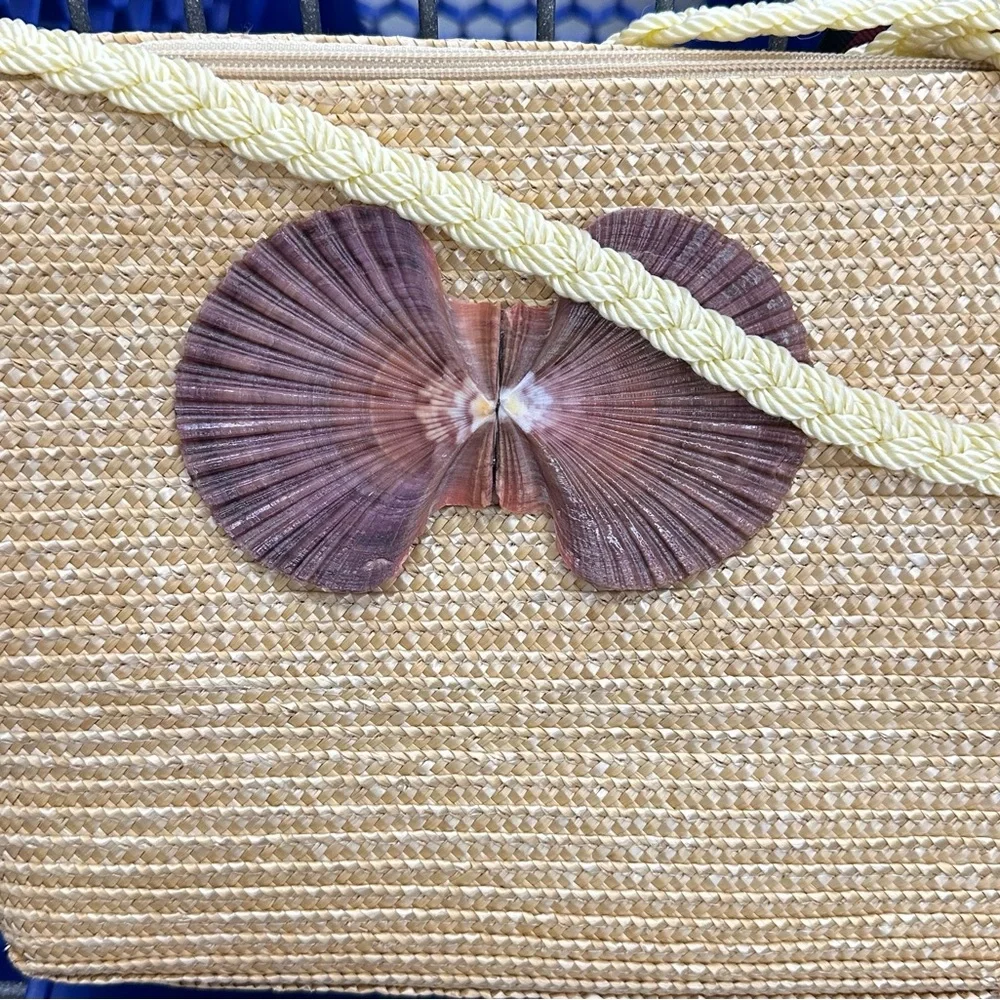 Vtg Shell and Straw Purse - Picture 3 of 7